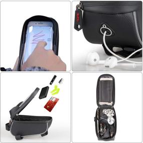 img 1 attached to ROTTO Bike Top Tube Bag: Secure Bicycle Phone Holder with Touchscreen Function and Rain Cover