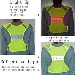 img 2 attached to 🏃 ANYTINUS LED Vest: USB Rechargeable Reflective Running Gear with Flashing Lights – Ultimate Safety for Runners, Cyclists, Motorcyclists, and Pet Walkers!