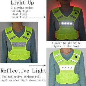 img 3 attached to 🏃 ANYTINUS LED Vest: USB Rechargeable Reflective Running Gear with Flashing Lights – Ultimate Safety for Runners, Cyclists, Motorcyclists, and Pet Walkers!