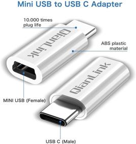 img 3 attached to 🔌 Convenient 2-Pack Mini USB to USB C Adapter for Samsung Galaxy S10 S9 S8 Plus Note 9 8, LG V40 V35 V30 V20 G7 G6 G5, Moto Z2 Z3 - Charge & Sync Data Effortlessly