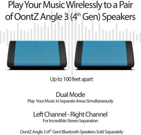 img 1 attached to 🔊 Портативная Bluetooth-колонка OontZ Angle 3 - чистый стереозвук, глубокий бас, диапазон до 100 футов, синхронизация двух колонок (исключительно 4-го поколения), встроенный микрофон, защита от воды IPX5, синий