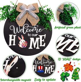 img 2 attached to JollyLife Welcome Sign Decorations | Front Door + Wreath Hanger | 21 Interchangeable Seasonal Plaques | Christmas Home Porch Decor | Indoor Outdoor Hanging Ornaments Gifts