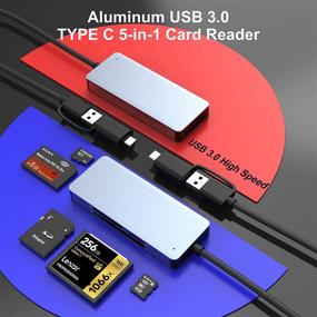 img 3 attached to 🔌 Pubioh USB 3.0 and USB C Card Reader Multi-Card Reader for SD/CF/TF/MS/M2 Cards - OTG Memory Card Adapter for SD, CF, Micro SD, SDHC, SDXC, Micro SDHC, MS Pro etc.