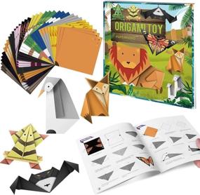 img 4 attached to PAPERKIDDO Origami Kit: 96 Sheets of 6 Inch Double Sided Origami Paper for Kids, with 12 Projects Instruction Book - Perfect for Craft Lessons, Beginners, and Children's Gifts