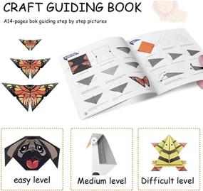 img 2 attached to PAPERKIDDO Origami Kit: 96 Sheets of 6 Inch Double Sided Origami Paper for Kids, with 12 Projects Instruction Book - Perfect for Craft Lessons, Beginners, and Children's Gifts