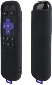 img 1 attached to 📺 SIKAI Silicone Cover for Roku Streaming Stick Plus Remote - Shockproof Protective Case for Roku Streaming Stick Plus 3800R / 3810R Enhanced Voice Remote - Anti-Lost Design with Remote Loop (Black)