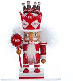 img 4 attached to 🎄 Kurt Adler CC6181 8" Wooden Festive Coca Cola Christmas Nutcracker, Red & White - Enhancing Holiday Decor with Flat Base