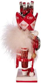 img 3 attached to 🎄 Kurt Adler CC6181 8" Wooden Festive Coca Cola Christmas Nutcracker, Red & White - Enhancing Holiday Decor with Flat Base
