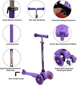 img 1 attached to 🛴 ChromeWheels Deluxe 3 Wheel Scooter for Toddlers: Adjustable Height Glider with LED Lights - Perfect for Ages 3-6 Girls and Boys