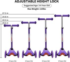 img 3 attached to 🛴 ChromeWheels Deluxe 3 Wheel Scooter for Toddlers: Adjustable Height Glider with LED Lights - Perfect for Ages 3-6 Girls and Boys