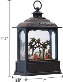 img 1 attached to 🎄 GenSwin Nativity Musical Lighted Water Lantern Christmas Snow Globe - 6 Hour Timer, Battery & USB Powered Singing Swirling Glitter Snow Globe Lantern - Holiday Home Decor Gift (11 inch)