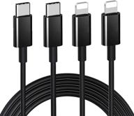 🔌 высококачественный набор из 2 кабелей mfi certified usb c to lightning - быстрая зарядка и синхронизация для iphone 11/11pro/xs/max/xr/x/8/8plus/7/7plus/6s/plus/se/ipad - кабель type c to lightning длиной 3 фута логотип