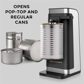 img 2 attached to 🔌 POHL SCHMITT Electric Can Opener - Easy Push Down Lever, Knife Sharpener, Bottle Opener & Built-In Cord Storage - Opens All Standard-Size and Pop-Top Cans - Black