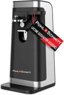 🔌 pohl schmitt electric can opener - easy push down lever, knife sharpener, bottle opener & built-in cord storage - opens all standard-size and pop-top cans - black logo