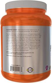 img 3 attached to Organic Pea Protein Powder: 15g per serving, Unflavored - NOW Sports Nutrition, 1.5lb