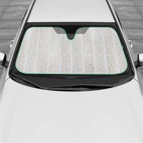 img 2 attached to 🌞 BDK Crystal Mermaid Windshield Sunshade - Premium Folding Car Sun Shade for Front Window, Heat Protection & UV Ray Block, Keeps Vehicle Cool - Car Truck & SUV Accessories (58 x 27 Inch)