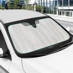 img 3 attached to 🌞 BDK Crystal Mermaid Windshield Sunshade - Premium Folding Car Sun Shade for Front Window, Heat Protection & UV Ray Block, Keeps Vehicle Cool - Car Truck & SUV Accessories (58 x 27 Inch)