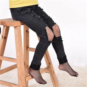 img 1 attached to 🎀 Stylish Fishnet Leggings for Little Girls - Trendy Hollow Out Pantyhose