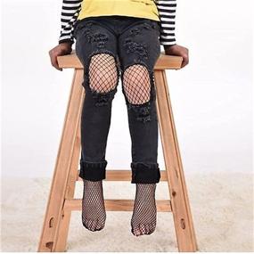 img 2 attached to 🎀 Stylish Fishnet Leggings for Little Girls - Trendy Hollow Out Pantyhose