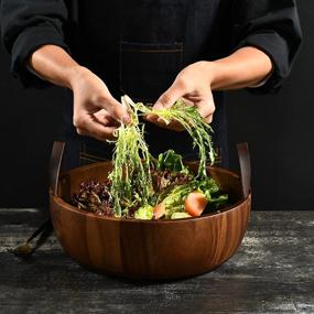 img 3 attached to 🥗 Shaniks Acacia Wooden Salad Bowl: A Stylish and Eco-Friendly Dining Essential