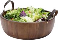 🥗 shaniks acacia wooden salad bowl: a stylish and eco-friendly dining essential логотип