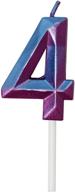 🎂 purple glitter happy birthday number candles cake topper decoration for kids and adults party supplies (pack of 4) logo
