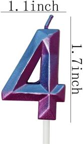img 3 attached to 🎂 Purple Glitter Happy Birthday Number Candles Cake Topper Decoration for Kids and Adults Party Supplies (Pack of 4)