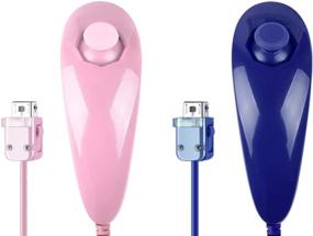 img 3 attached to Poulep 2 Packs Nunchuk Nunchuck Controllers Joystick Gamepad Compatible for Wii Wii U Console (Pink & Deep Blue)