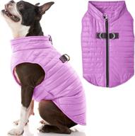 🐶куртка для собак gooby puffer vest - легкая ветровка на молнии с двумя кольцами для поводка - водонепроницаемый свитер-пальто для маленьких собак - одежда для маленьких мальчиков и средних собак для использования в помещении и на открытом воздухе. логотип