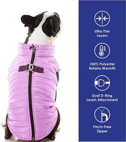 img 3 attached to 🐶Куртка для собак Gooby Puffer Vest - легкая ветровка на молнии с двумя кольцами для поводка - водонепроницаемый свитер-пальто для маленьких собак - одежда для маленьких мальчиков и средних собак для использования в помещении и на открытом воздухе.