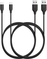 🔋 durable 6ft anker powerline micro usb (2-pack) charging cable - aramid fiber, 5000+ bend lifespan for samsung, nexus, lg, motorola & more logo