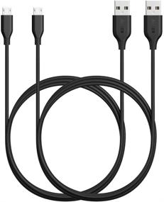 img 4 attached to 🔋 Durable 6ft Anker Powerline Micro USB (2-Pack) Charging Cable - Aramid Fiber, 5000+ Bend Lifespan for Samsung, Nexus, LG, Motorola & More