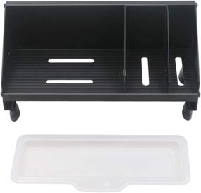 img 1 attached to 🧽 Black Kitchen Sink Organizer Tray for Sponge, Soap Scrubber, and Dishwashing Accessories - Sponge and Soap Dispenser Holder