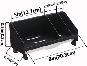 img 3 attached to 🧽 Black Kitchen Sink Organizer Tray for Sponge, Soap Scrubber, and Dishwashing Accessories - Sponge and Soap Dispenser Holder