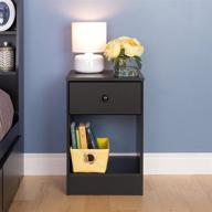 🌃 prepac astrid tall black nightstand with 1 drawer logo