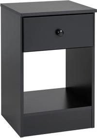 img 3 attached to 🌃 Prepac Astrid Tall Black Nightstand with 1 Drawer