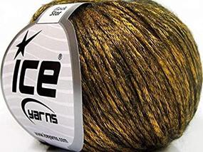 img 2 attached to 🎸 Rock Star Soft Nylon Merino Wool Acrylic Blend Yarn: Black with Yellow-Gold Shine, 50 Grams