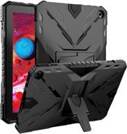 🔥 rugged black case for kindle fire hd 8 / hd 8 plus 2020 - maomini kickstand armor defender cover for 10th gen logo