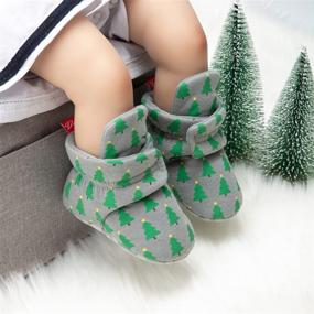 img 2 attached to 👶 Babelvit Newborn Baby Boy Girl Soft Fleece Booties: Stay-On Infant Slippers Socks with Non-Skid Grippers for Winter Ankle Crib Shoes