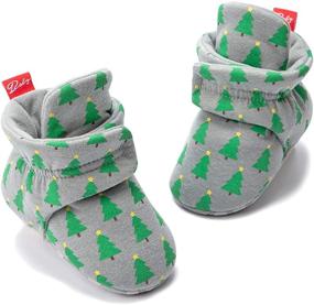 img 4 attached to 👶 Babelvit Newborn Baby Boy Girl Soft Fleece Booties: Stay-On Infant Slippers Socks with Non-Skid Grippers for Winter Ankle Crib Shoes