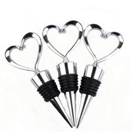 preserve your love for wine with 3 pcs stainless steel heart shape bottle stoppers logo