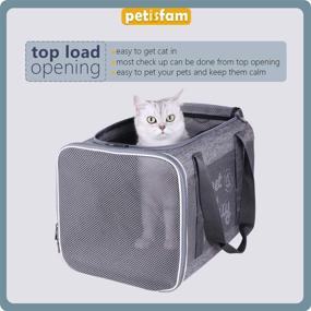 img 2 attached to 🐱 Premium Top Load Cat Carrier with Privacy Zippered Flaps - Ideal for Large, Medium Cats and 2 Kitties. Especially Designed to Comfort Sensitive and Nervous Felines