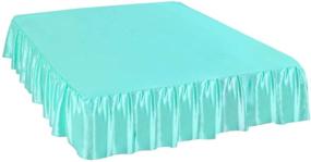 img 4 attached to PiccoCasa Satin Skirt Thread Count Ruffle Bedding