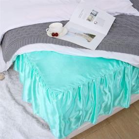img 2 attached to PiccoCasa Satin Skirt Thread Count Ruffle Bedding