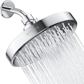 img 4 attached to BOWGER 6-Inch High Pressure Waterfall Rain Shower Head - Adjustable Angles, Anti-Clog Silicone Nozzles, Tool-Free Install - Enhance Shower Experience with Luxury and Efficiency (Chrome)