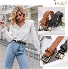 img 3 attached to JASGOOD Leather Fashion Leather Buckle Women's Accessories
