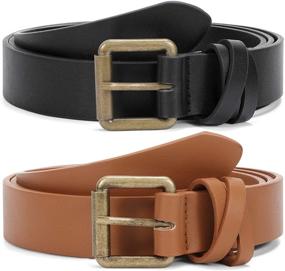 img 4 attached to JASGOOD Leather Fashion Leather Buckle Women's Accessories