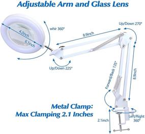 img 1 attached to 🔎 10X Свободная рука лупа с подсветкой и подставкой: Двойной гусиный шейный увеличитель для чтения, хобби и рукоделия