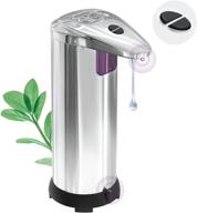 2021 new automatic soap dispenser - touchless hand sanitizer dispenser with 3 adjustable levels, waterproof base, 2 smart sensors - stainless steel for bathroom & kitchen (silver) logo