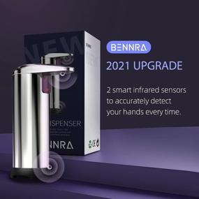 img 3 attached to 2021 New Automatic Soap Dispenser - Touchless Hand Sanitizer Dispenser with 3 Adjustable Levels, Waterproof Base, 2 Smart Sensors - Stainless Steel for Bathroom & Kitchen (Silver)